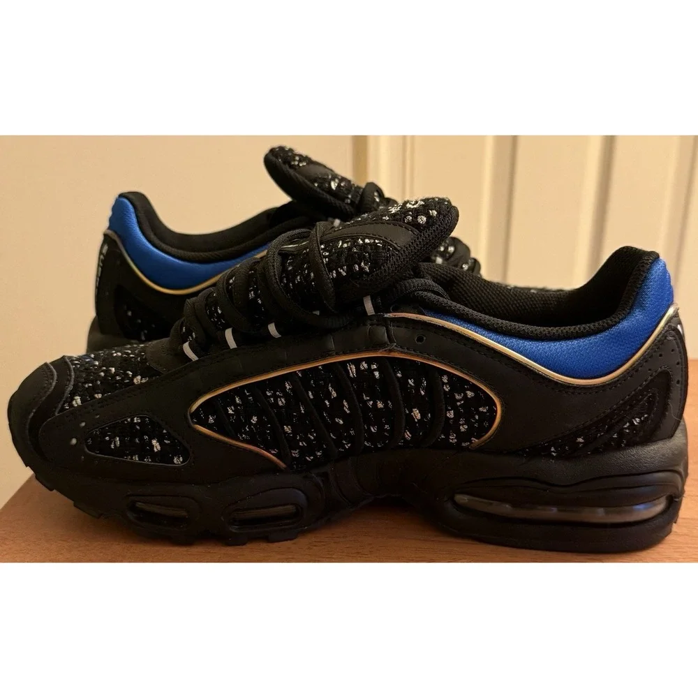 NIKE AIR MAX‎ TAILWIND 4 SUPREME BLACK HYPER COBALT AT3854-001 Men's 10.5 EUC